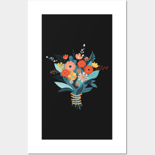 Warm Tones Flower Bouquet Posters and Art